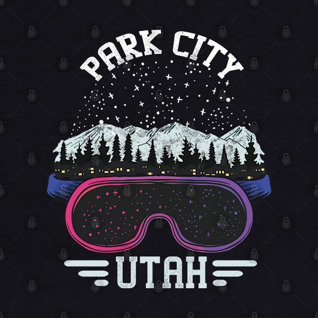 Park City Utah Skier Gift Art by USProudness